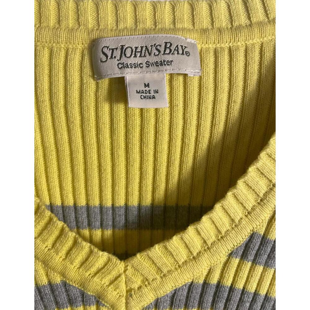 St. John's Bay Sweater Women's Medium Yellow Cotton Y2K 90s - Picture 2 of 6
